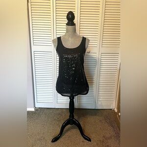 Apt. 9 Black Sequin Tank Top